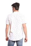 Random Shapes Patterned Shirt - White, Red & Black