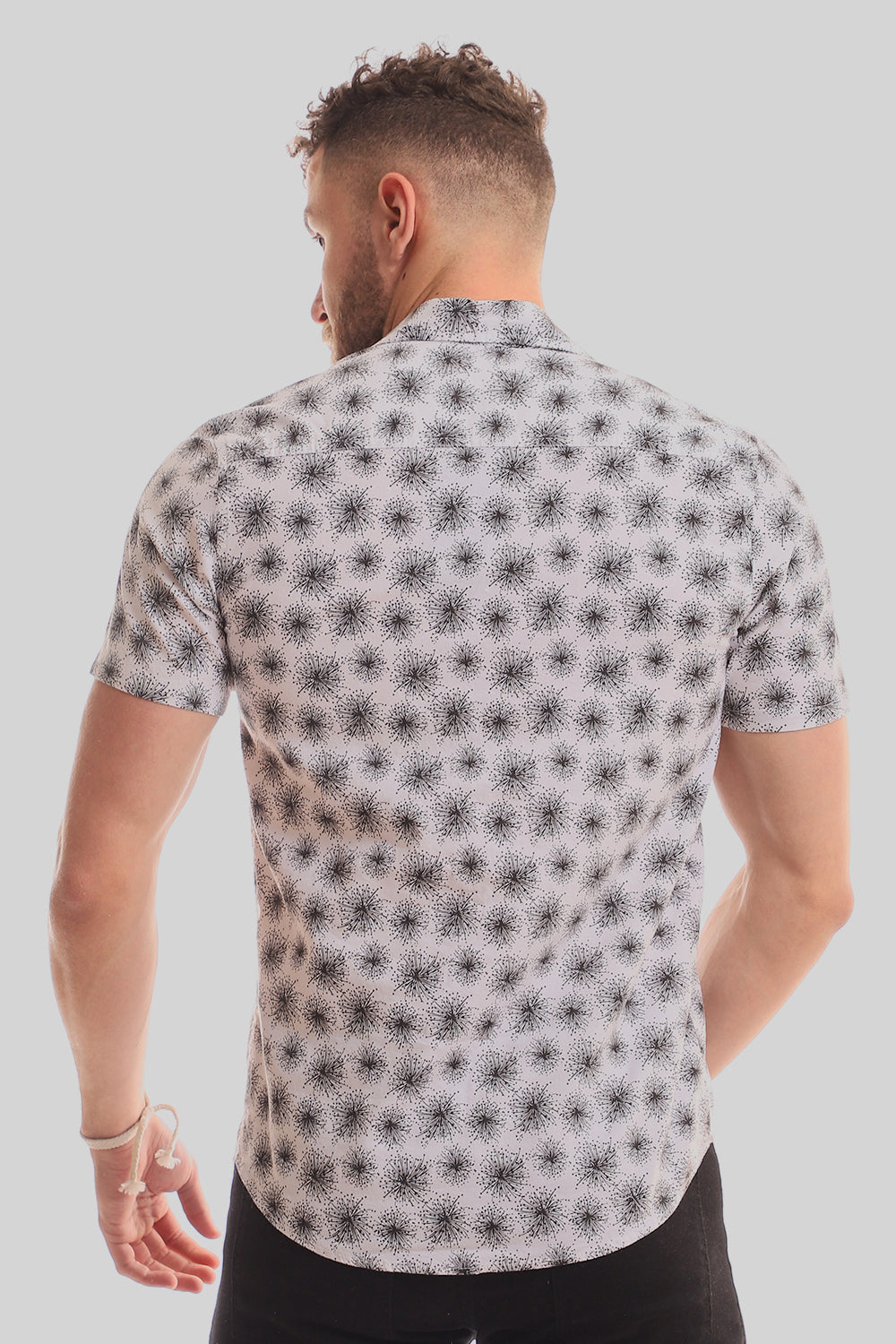 Fireworks Short Sleeves Buttoned Shirt - White