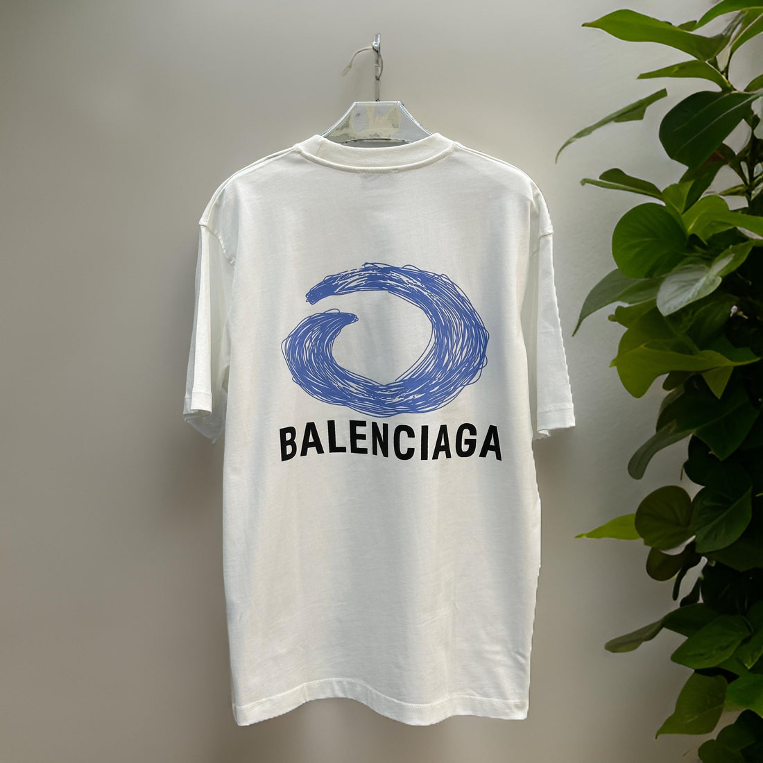 "BALENCIAGA"Comfy Printed White T-Shirt