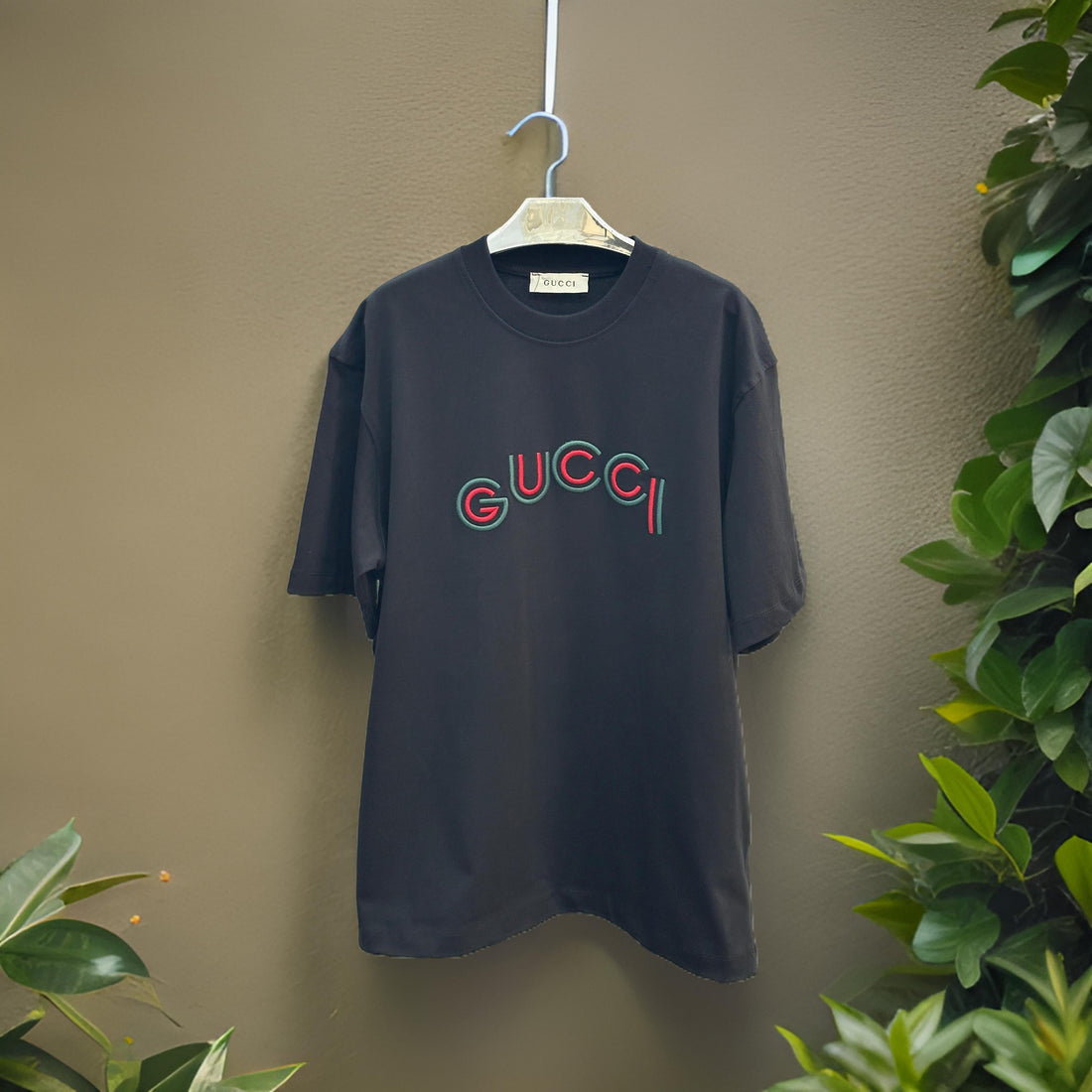 "GUCCI"Comfy Printed Black T-Shirt