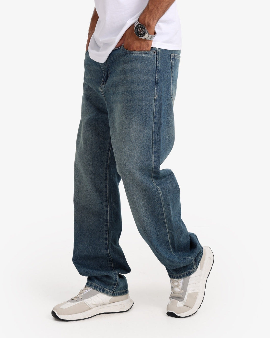 Men's Wide Leg Jeans – Dark Blue