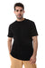 Plain Pattern Short Sleeves Slip On T-Shirt - Black