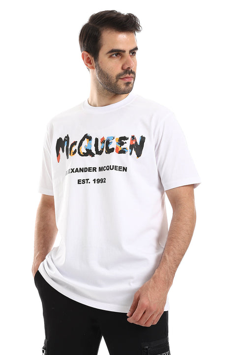 McQueen Chest & Back Print Over Black Tee