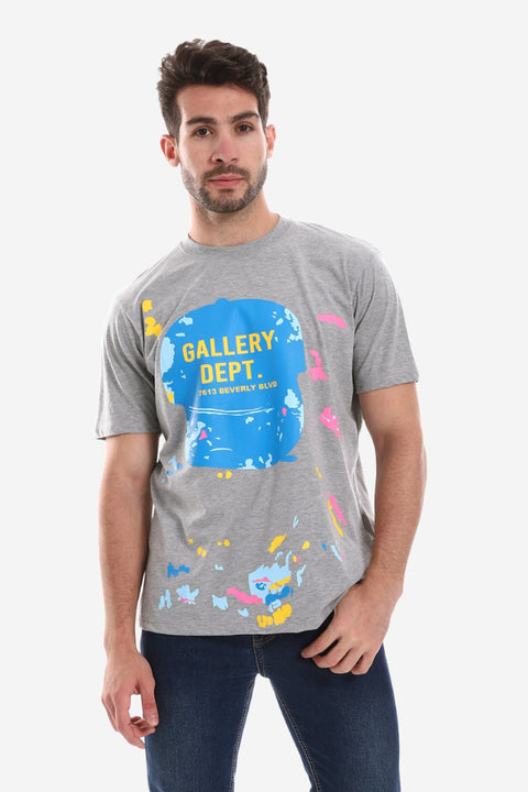 "Gallery Dept. 7613 Beverly Blvd" Printed Short Sleeves Heather Grey T-Shirt