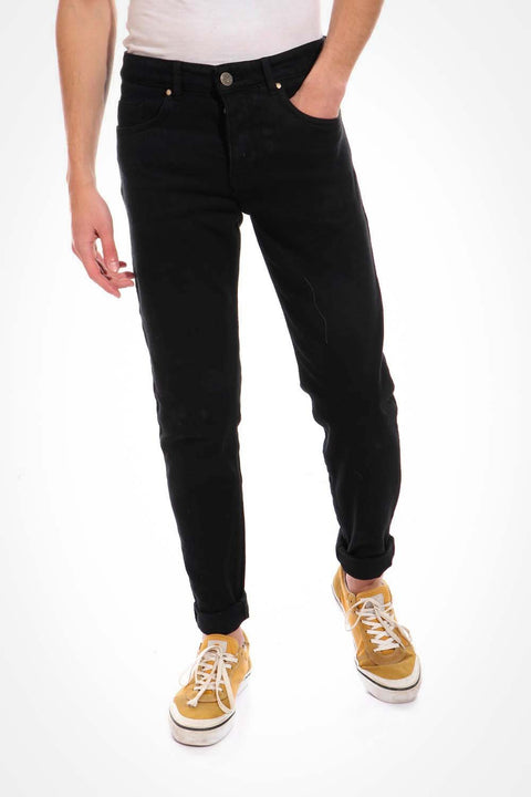 jeans -Casual Dirty Denim Jeans Pant Jeans BLACK