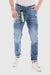 Front Scratches Regular Fit Jeans – Light Blue