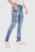 Stylish Ripped Wash Out Casual Jeans - Standard Blue
