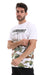 Camouflage Printed Pattern Slip On Short Sleeves Casual T-Shirt - White