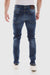 Slim Fit Ripped Casual Jeans - Standard Blue