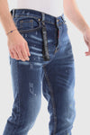 Front Scratch Wah Out Casual Jeans - Dark Blue