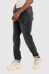 Front Wash With Splatter Colors Heather Black Jeans