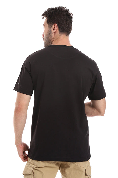 Printed Cotton Summer T-Shirt - Black
