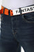 Casual Solid Jeans With Trendy Belt - Ice Blue
