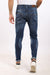 Buttoned Jeans With Front Ripped - Standard Blue