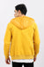 Zipper Cotton Sweatshirt With Polyester Hoodie - Mustard
