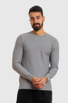 Round Neck Slip On Light Grey Pullover