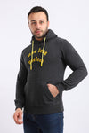 Inner Fleece Hoodie With Front Pocket - Heather Light Grey