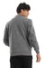 Love "R" Stitching Allover Heather Grey Baseball Jacket With Side Pockets