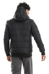 Ribbed Cuffs & Hem Quilted Hooded Bomber Jacket