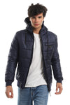 Ribbed Cuffs & Hem Quilted Hooded Bomber Jacket