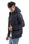 Ribbed Cuffs & Hem Quilted Hooded Bomber Jacket