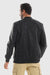 Black Textured Leather Zipper Closure Lightweight Jacket
