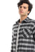 Casual Plaid Button Down Shirt With Two Chest Pockets - Black, Blue & White