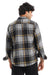 Casual Plaid Button Down Shirt With Two Chest Pockets - Dark Grey, Black & Grey