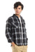 Casual Plaid Button Down Shirt With Two Chest Pockets - Grey, Black & Yellow