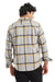 Casual Plaid Button Down Shirt With Two Chest Pockets - Grey, Yellow & Black