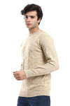 Knitted Pullover With Ribbed Hem – Beige