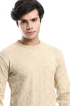 Knitted Pullover With Ribbed Hem – Beige