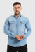 Front Patched Pockets Buttoned Denim Shirt