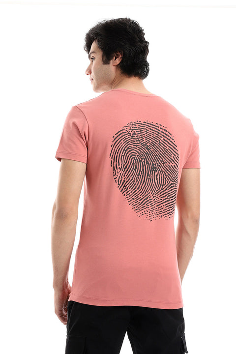 Finger Print Printed Pattern Short Sleeves T-Shirt