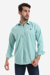 Front Buttoned Down Textured Grey Men Shirt