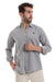 Front Buttoned Down Textured Grey Men Shirt