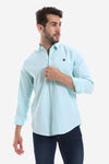 Front Buttoned Down Textured Grey Men Shirt