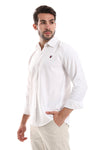 Front Buttoned Down Textured Grey Men Shirt