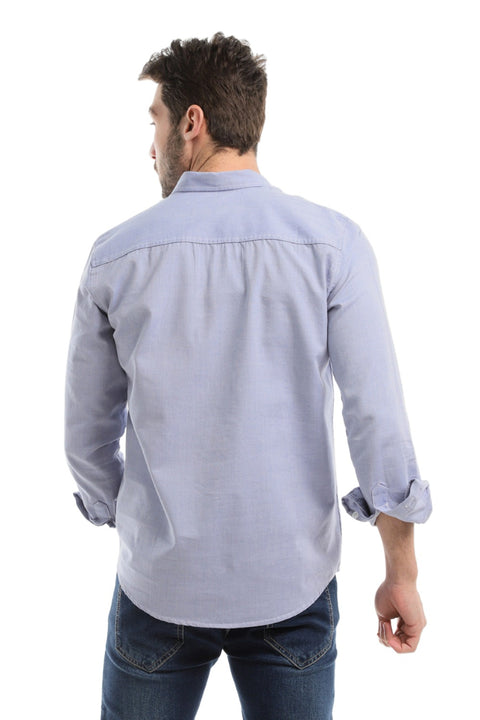 Accent Plain Buttoned Down Long Sleeves Shirt