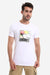 Vintage CD Printed Casual Round Neck Tee - Cashmere