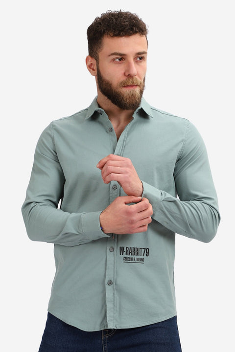 Printed Long Sleeves Button Down Shirt