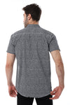 Grey & White Self Pattern Short Sleeves Shirt