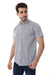 Grey & White Self Pattern Short Sleeves Shirt