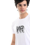 Black Stitched "WR" Over White Slip On Tee