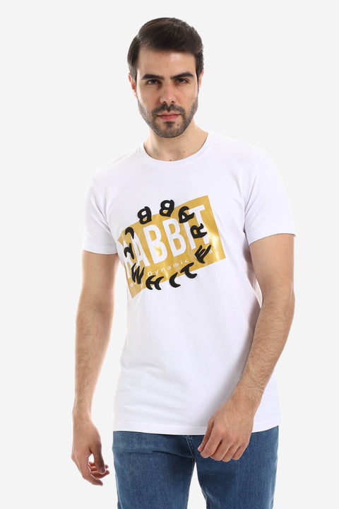 "W.Rabbit EST 1979" Printed Round Neck T-Shirt