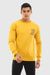 Side Printed Pique Slip On Sweatshirt - Mustard