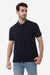 Pique Pattern Turn Down Collar Polo Shirt - Black
