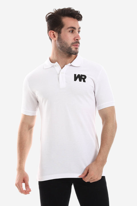 Side Printed "WR" Classic Polo Shirt – Grey