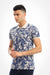 Self Patterned Leaves Pique Polo Shirt