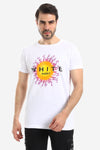 Chest Sun Printed Slip On Tee - White